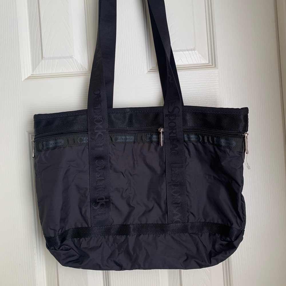 LeSportsac Black Nylon Tote Bag